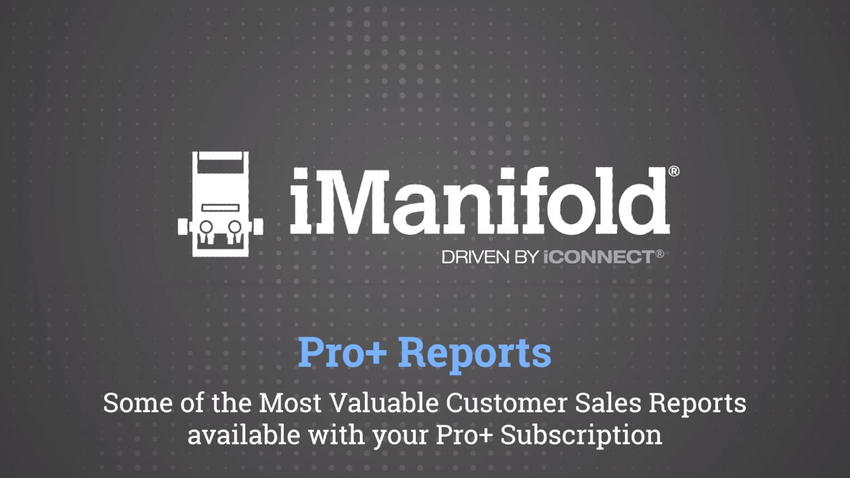 Exploring 3 iManifold Pro+ Reports